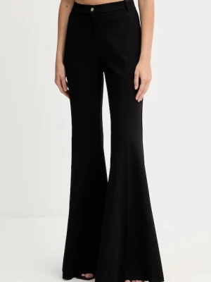 Pinko spodnie damskie kolor czarny dzwony high waist 105705 A24C