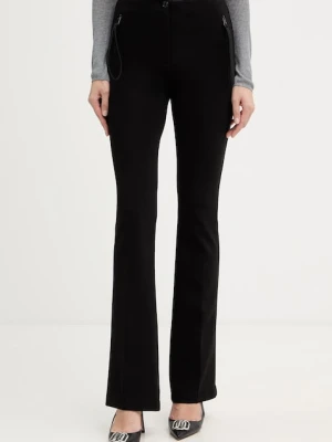 Pinko spodnie damskie kolor czarny dzwony high waist 106093 A04I