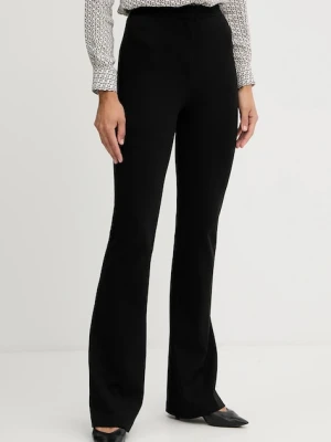 Pinko spodnie damskie kolor czarny dzwony high waist