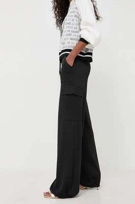 Pinko spodnie damskie kolor czarny proste high waist