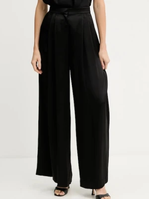 Pinko spodnie damskie kolor czarny szerokie high waist 105716 A1Y5