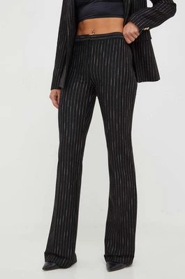 Pinko spodnie damskie kolor czarny szerokie high waist 100054.A1AQ
