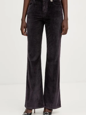 Pinko spodnie damskie kolor fioletowy dzwony high waist 105662 A2WS