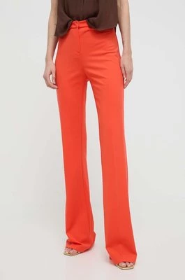 Pinko spodnie damskie kolor pomarańczowy dzwony high waist 100054 A0HM