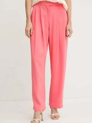 Pinko spodnie damskie kolor różowy proste high waist 103235 A213