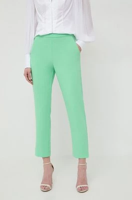 Pinko spodnie damskie kolor zielony proste high waist