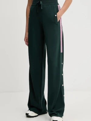 Pinko spodnie damskie kolor zielony szerokie high waist 105394 A2FQ