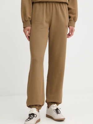 Pinko spodnie dresowe bawełniane damskie kolor brązowy gładkie 105508 A2RB