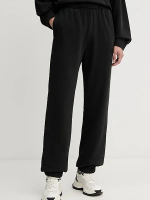 Pinko spodnie dresowe bawełniane damskie kolor czarny gładkie 105508 A2RB