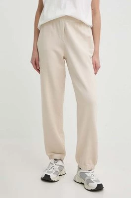 Pinko spodnie dresowe bawełniane kolor beżowy z nadrukiem 104270 A266