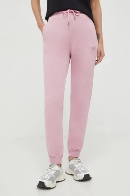 Pinko spodnie dresowe bawełniane kolor różowy gładkie 100371.A1N7