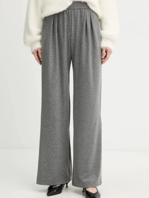 Pinko spodnie z dodatkiem wełny damskie kolor szary proste high waist 106118 A2ZU