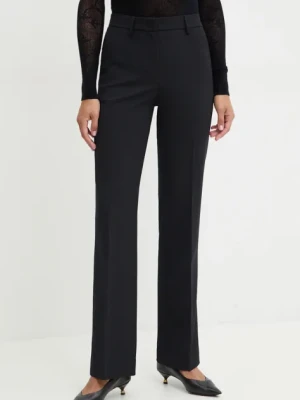 Pinko spodnie z domieszką wełny kolor czarny proste high waist 103700 A1XX