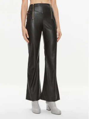 Pinko Spodnie z imitacji skóry Paragas 102299 7105 Czarny Wide Leg