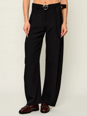 Pinko Spodnie z paskiem New Lexy | Relaxed fit czarny