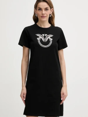 Pinko sukienka bawełniana Answear Exclusive kolor czarny mini prosta 103933.A1R7