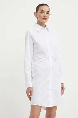 Pinko sukienka bawełniana kolor biały mini dopasowana 103737 A1XO