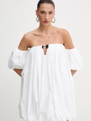 Pinko sukienka bawełniana kolor biały mini oversize 105211 A2LD