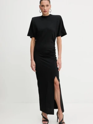 Pinko sukienka bawełniana kolor czarny maxi dopasowana 105219 A2M2