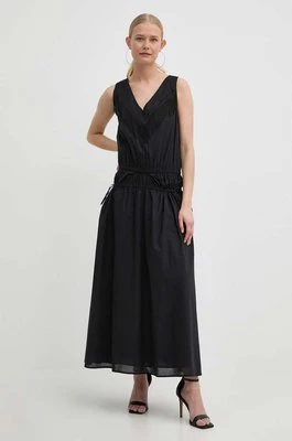 Pinko sukienka bawełniana kolor czarny maxi rozkloszowana 103740 A1XN