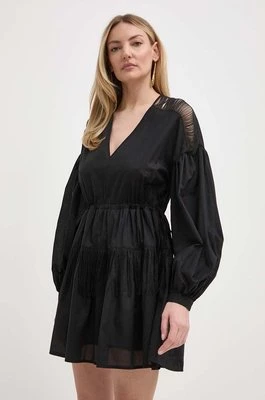 Pinko sukienka bawełniana kolor czarny mini oversize 103741 A1XN