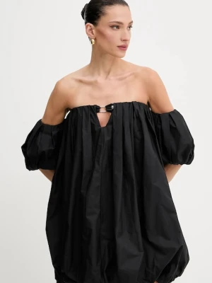 Pinko sukienka bawełniana kolor czarny mini oversize 105211 A2LD