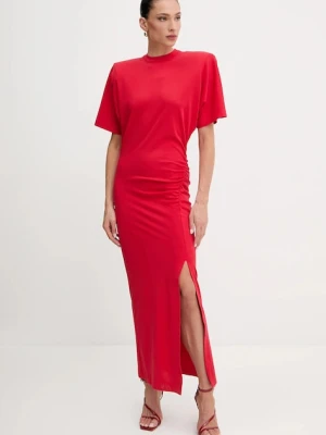 Pinko sukienka bawełniana kolor czerwony maxi dopasowana 105219 A2M2