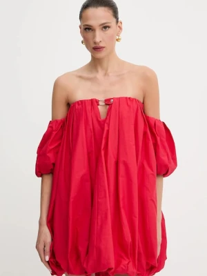 Pinko sukienka bawełniana kolor czerwony mini oversize 105211 A2LD