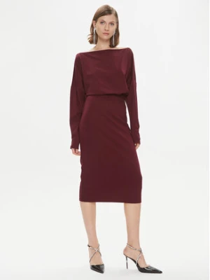 Pinko Sukienka codzienna Bolt 102291 A1CT Bordowy Regular Fit