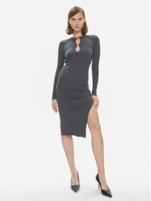 Pinko Sukienka dzianinowa 101845 A15S Szary Slim Fit