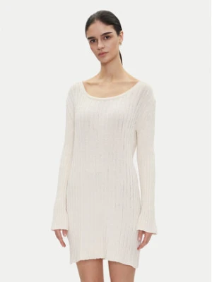 PINKO Sukienka dzianinowa 105301 A2N7 Écru Regular Fit