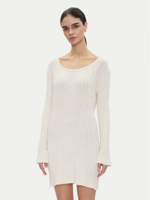 PINKO Sukienka dzianinowa 105301 A2N7 Écru Regular Fit Kremowy