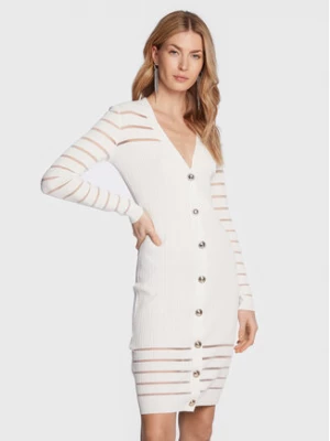 Pinko Sukienka dzianinowa Sangria 100411 A0LB Biały Slim Fit