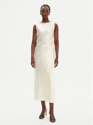 PINKO Sukienka koktajlowa Amico 105011 A2BU Beżowy Regular Fit