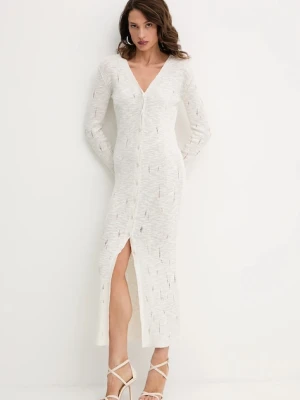 Pinko sukienka kolor beżowy maxi prosta 105140 A2LP