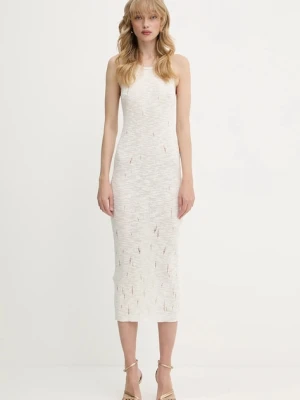 Pinko sukienka kolor beżowy maxi prosta 105141 A2LP