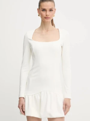 Pinko sukienka kolor beżowy mini rozkloszowana 105769 A15M