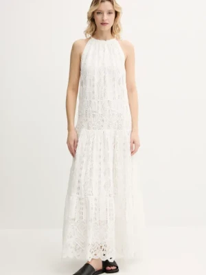 Pinko sukienka kolor biały maxi rozkloszowana 104857 A2G9