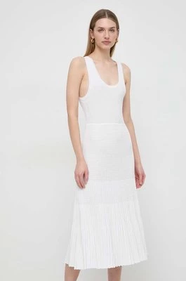 Pinko sukienka kolor biały maxi rozkloszowana