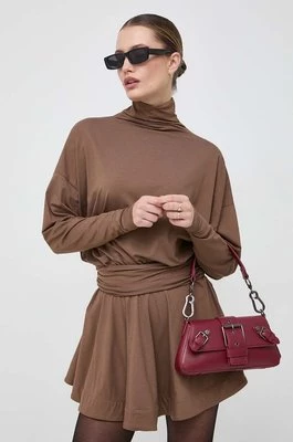Pinko sukienka kolor brązowy mini oversize 102193 A1DE