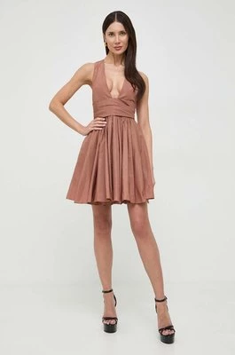 Pinko sukienka kolor brązowy mini rozkloszowana 102777.Y3LE