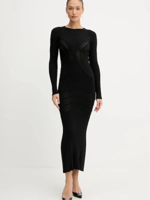 Pinko sukienka kolor czarny maxi dopasowana 104631 A2E6