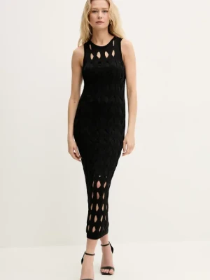 Pinko sukienka kolor czarny maxi dopasowana 105190 A2LW