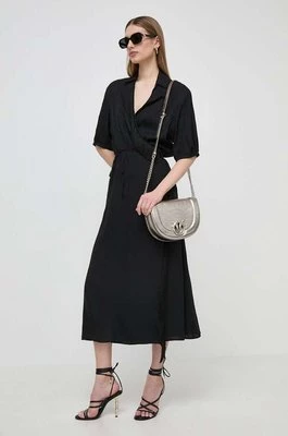 Pinko sukienka kolor czarny maxi rozkloszowana 103561 A1WV
