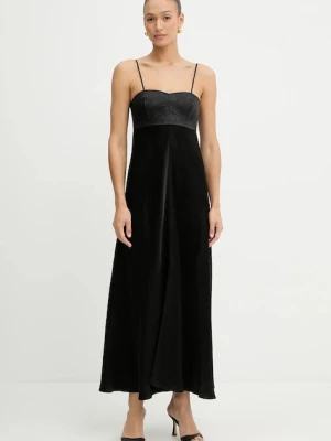 Pinko sukienka kolor czarny maxi rozkloszowana 104844 A2BV