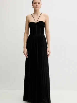 Pinko sukienka kolor czarny maxi rozkloszowana 104994 A2DM