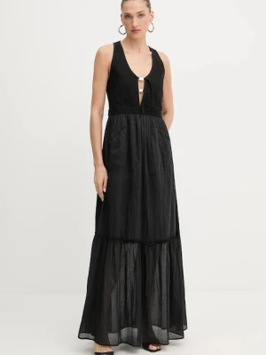 Pinko sukienka kolor czarny maxi rozkloszowana 105254 A2MI
