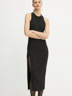 Pinko sukienka kolor czarny midi dopasowana 104093 A23V