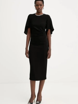 Pinko sukienka kolor czarny midi dopasowana 105583 A2Q2