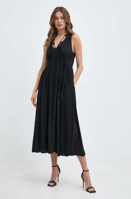 Pinko sukienka kolor czarny midi rozkloszowana 103562 A1WU